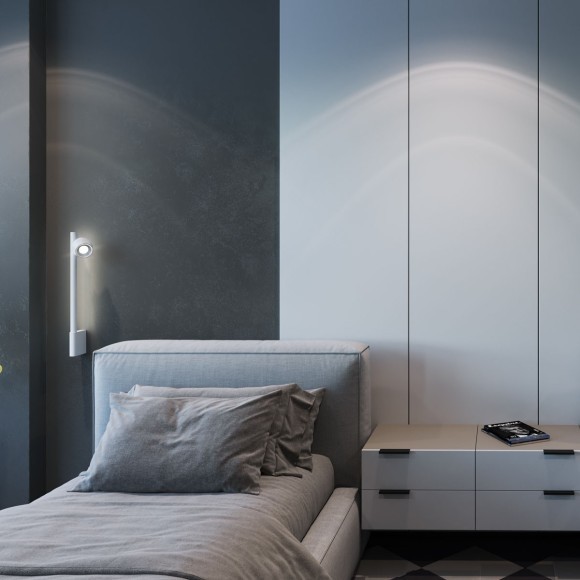 359312 OVER NT24 000 белый Светильник настенный диммируемый (выключатель) IP20 LED 7W+7W 4000K 220-240V FERMO