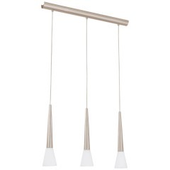 90218 EGLO LEGNANO Подвесная люстра с тремя лампами E14, 120Вт, металл, стекло, никель 90218 EGLO LEGNANO Подвесная люстра с тремя лампами E14, 120Вт, металл, стекло, никель