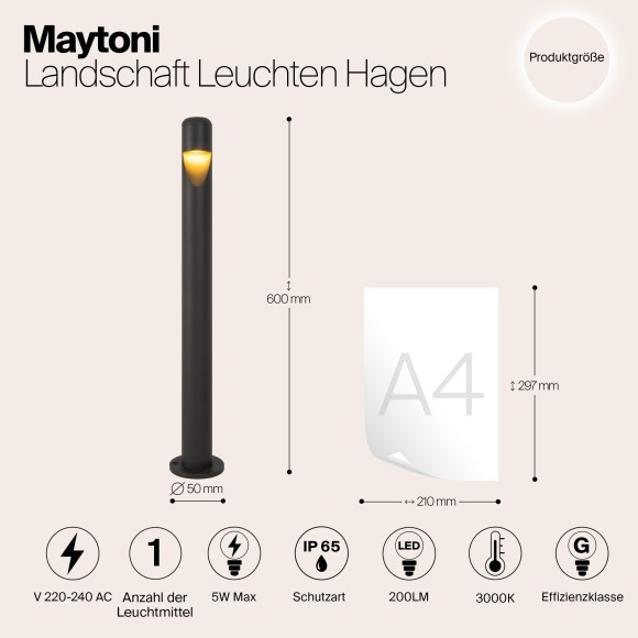 Уличный наземный светильник Maytoni O423FL-L5GF Hagen IP65 светодиодный LED 5W Уличный наземный светильник Maytoni O423FL-L5GF Hagen IP65 светодиодный LED 5W
