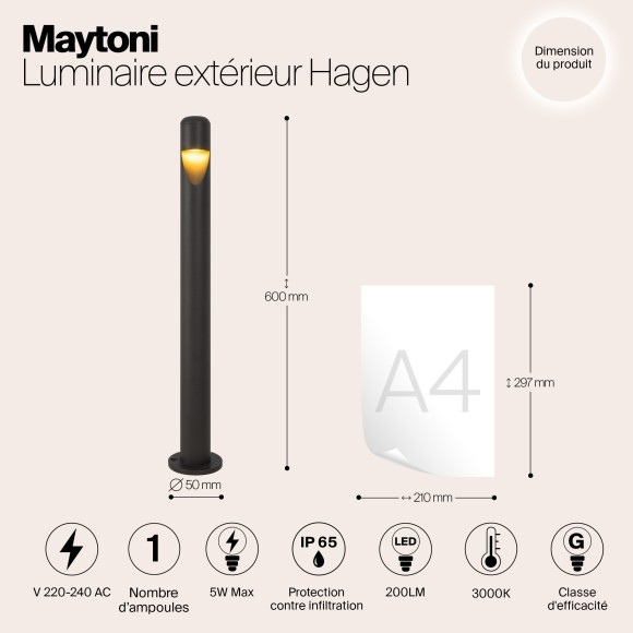 Уличный наземный светильник Maytoni O423FL-L5GF Hagen IP65 светодиодный LED 5W Уличный наземный светильник Maytoni O423FL-L5GF Hagen IP65 светодиодный LED 5W
