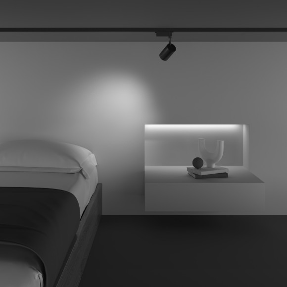 Однофазный двужильный светодиодный трековый светильник Maytoni Unity TR003-1-6W3K-M-B Vuoro 3000К 430Лм CRI90+ 36° 6Вт