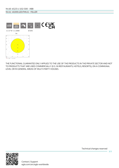 Встраиваемый светильник EGLO FUEVA 5 99193, встроенный LED 17Вт, 3000К, 2000Лм, диаметр 216 мм, монтажное отверстие 205 мм, подключение 220В, диммирование TRIAC/MOSFET