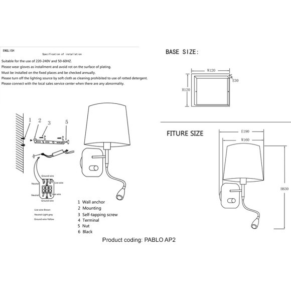 Бра Crystal Lux PABLO AP2 BLACK/BLACK-GOLD Бра Crystal Lux PABLO AP2 BLACK/BLACK-GOLD
