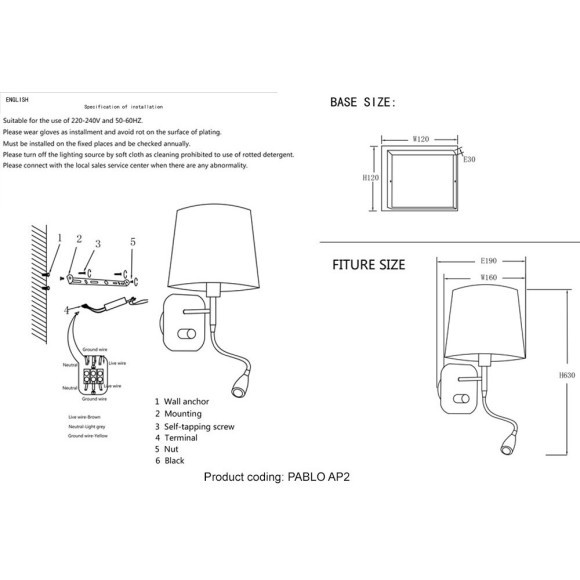 Бра Crystal Lux PABLO AP2 BLACK/BLACK-GOLD Бра Crystal Lux PABLO AP2 BLACK/BLACK-GOLD