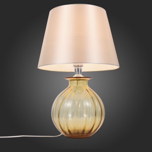 SL968.904.01 Прикроватная лампа ST-Luce Хром, Янтарный/Бежевый E27 1*60W AMPOLLA