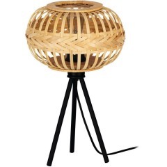 43865 Настольная лампа AMSFIELD 1, 1X40W (E27), H410, сталь, черный / дерево