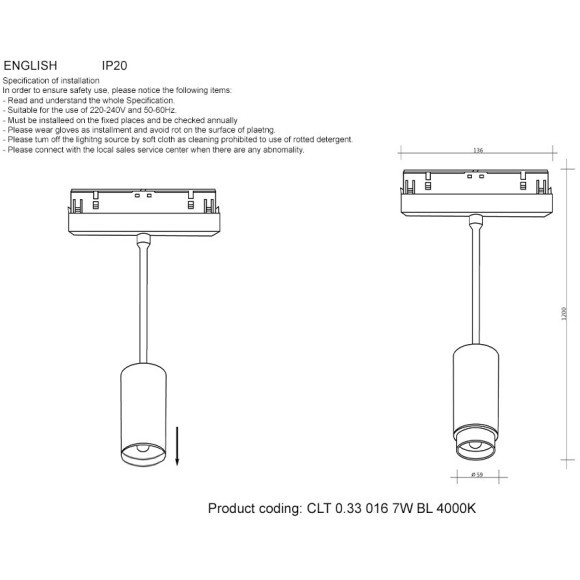 CLT 0.33 016 7W BL 4000K Трековый магнитный светодиодный светильник Crystallux Space 48V CRI90+ 4000К 700Лм 15-60° 7W CLT 0.33 016 7W BL 4000K Трековый магнитный светодиодный светильник Crystallux Space 48V CRI90+ 4000К 700Лм 15-60° 7W