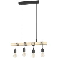 43512 Подвес TOWNSHEND, 4х60W(E27), L700, B105, H1100, сталь, дерево, черный, коричневый