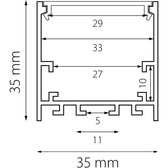 Накладной алюминиевый профиль для светодиодной ленты с матовым белым рассеивателем 3.5x3.5x200см Profiled Lightstar 419261