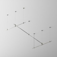 Готовая конструкция Maytoni Flraity прямая 2м х 1м двухуровневая на тросовых подвесах Hang TFC-Flar-H07-PT