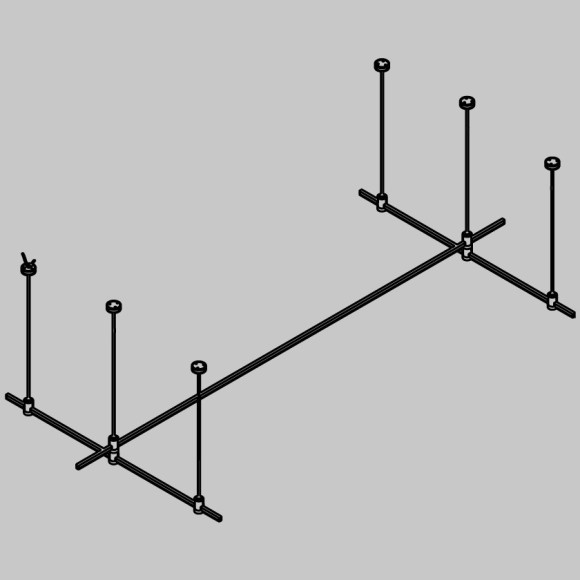 Готовая конструкция Maytoni Flraity прямая 2м х 1м двухуровневая на тросовых подвесах Hang TFC-Flar-H07-PT