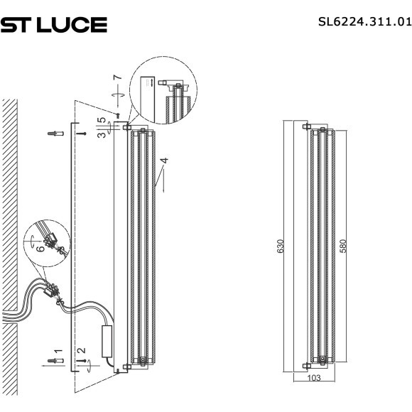 SL6224.311.01 Светильник настенный ST-Luce Латунь/Прозрачный LED 1*20W 4000K BAMBOO SL6224.311.01 Светильник настенный ST-Luce Латунь/Прозрачный LED 1*20W 4000K BAMBOO