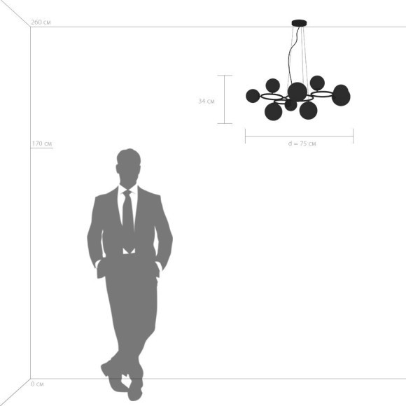 Люстра подвесная Lightstar 815091 Globo под лампы 9xG9 360W