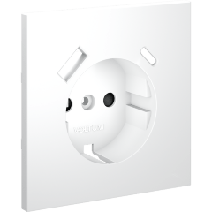 Накладка для розетки с заземлением и защитными шторками, с USB A+C, S70 (белый матовый)