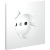 Накладка для розетки с заземлением и защитными шторками, с USB A+C, S70 (белый матовый)