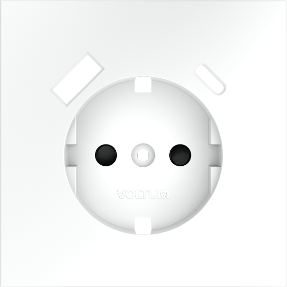 Накладка для розетки с заземлением и защитными шторками, с USB A+C, S70 (белый матовый)