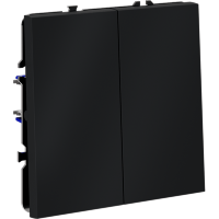 Выключатель встраиваемый VOLTUM S70 двухклавишный 10А, (графит)