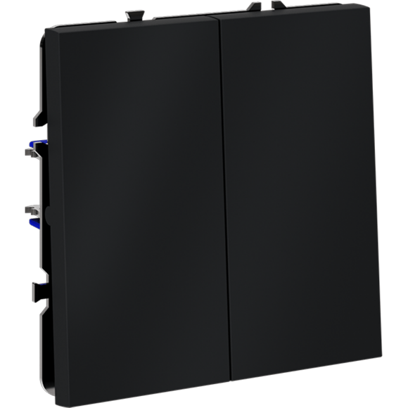 Выключатель встраиваемый VOLTUM S70 двухклавишный 10А, (графит)