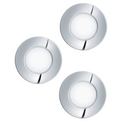 98635 Комплект встраиваемых светильников FUEVA 1, 3X2,8W (LED), 3000K, 1050lm, IP20/44, ?85, литой металл, хромированный / пластик, белый