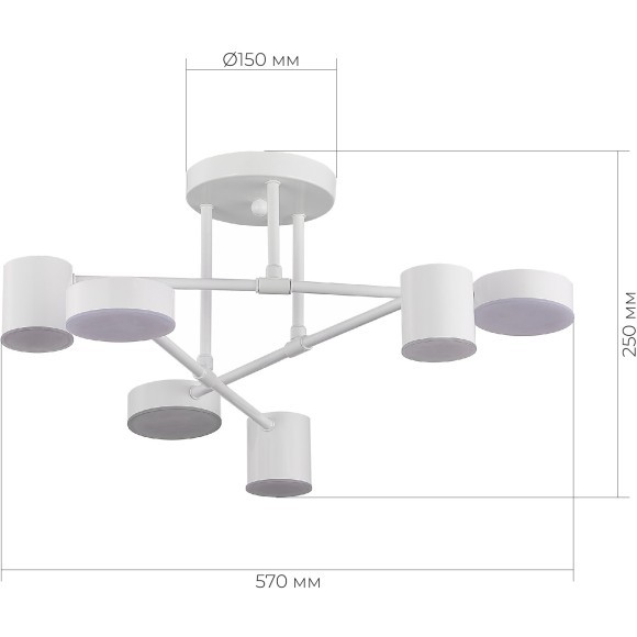 SLE201052-06 Светильник потолочный Белый/Белый LED 6*7W 4000K NOBEL SLE201052-06 Светильник потолочный Белый/Белый LED 6*7W 4000K NOBEL