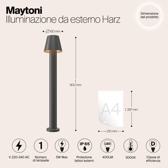 Уличный наземный светильник Maytoni O421FL-L5GF Harz IP65 светодиодный LED 5W Уличный наземный светильник Maytoni O421FL-L5GF Harz IP65 светодиодный LED 5W