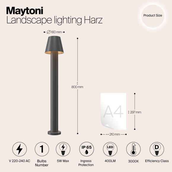 Уличный наземный светильник Maytoni O421FL-L5GF Harz IP65 светодиодный LED 5W Уличный наземный светильник Maytoni O421FL-L5GF Harz IP65 светодиодный LED 5W