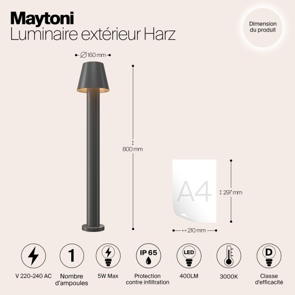 Уличный наземный светильник Maytoni O421FL-L5GF Harz IP65 светодиодный LED 5W Уличный наземный светильник Maytoni O421FL-L5GF Harz IP65 светодиодный LED 5W