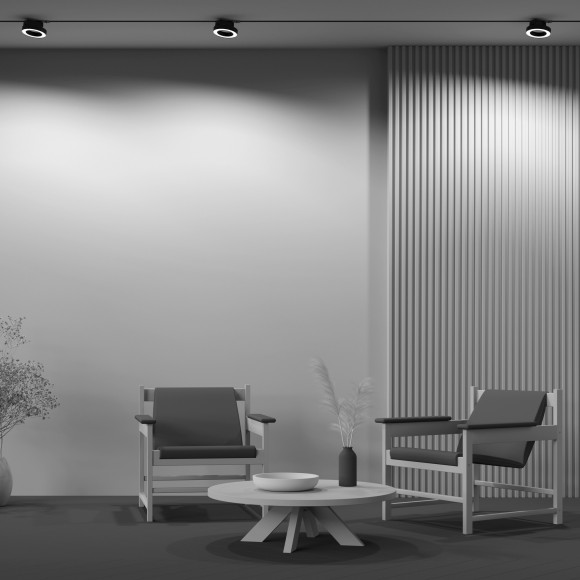 Однофазный двужильный светодиодный трековый светильник Maytoni Unity TR044-1-12W3K-B Rim 3000К 650Лм CRI85+ 110° 12Вт