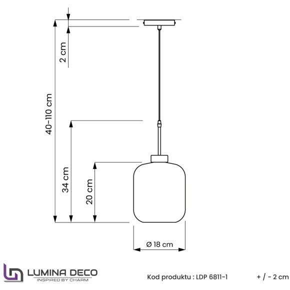Подвесной светильник Lumina Deco Alacosmo LDP 6811-1 CHR