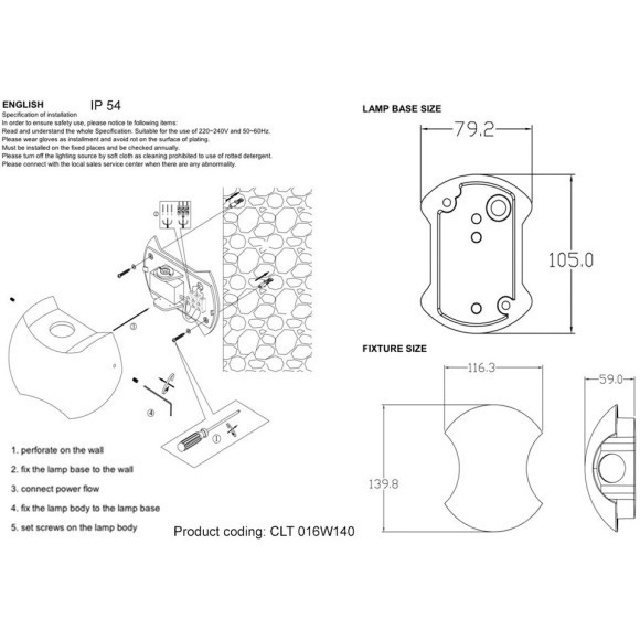 Бра Crystal Lux CLT 016W140 WH