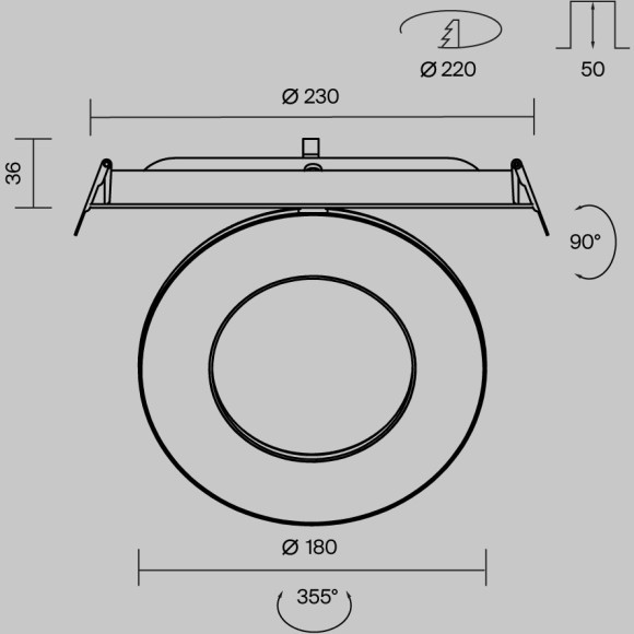 Встраиваемый светильник Technical DL102-12W2.7K-B