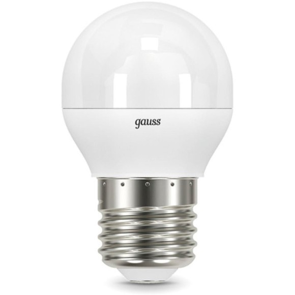 105102207 Лампа Gauss LED Шар E27 6.5W 550lm 4100K 1/10/100 105102207 Лампа Gauss LED Шар E27 6.5W 550lm 4100K 1/10/100
