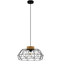 43364 Подвес PADSTOW, 1х60W(E27), ?455, H1100, сталь, дерево, черный, натуральный