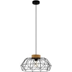 43364 Подвес PADSTOW, 1х60W(E27), ?455, H1100, сталь, дерево, черный, натуральный 43364 Подвес PADSTOW, 1х60W(E27), ?455, H1100, сталь, дерево, черный, натуральный