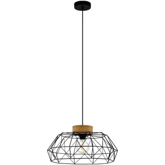 43364 Подвес PADSTOW, 1х60W(E27), ?455, H1100, сталь, дерево, черный, натуральный