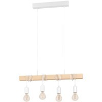 43704 Подвес TOWNSHEND, 4х60W(E27), L700, B105, H1100, сталь, белый/дерево, коричневый