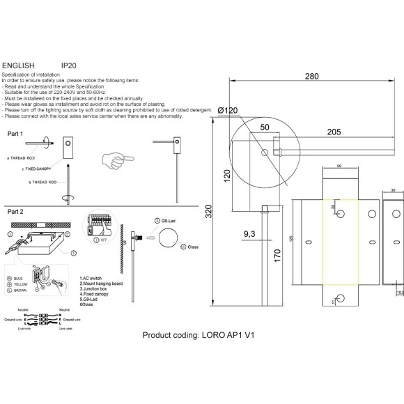 Бра Crystal Lux LORO AP1 V1 BLACK Бра Crystal Lux LORO AP1 V1 BLACK
