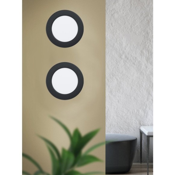 99157 Светодиодный встраиваемый светильник FUEVA 5, 5,5W (LED), ?117, ET26, 700lm, 4000K, сталь, черный/пл