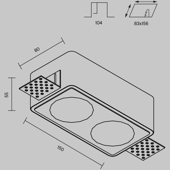 Встраиваемый светильник Technical DL123-GU10-02-W Встраиваемый светильник Technical DL123-GU10-02-W