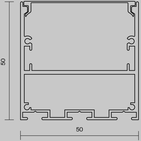 Алюминиевый профиль накладной-подвесной 50x50 (Серебро, 3 м), ALM-5050T-S-3M 633007 Алюминиевый профиль накладной-подвесной 50x50 (Серебро, 3 м), ALM-5050T-S-3M 633007