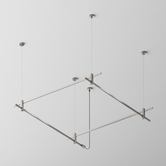 Готовая конструкция Maytoni Flarity квадратная двухуровневая на тросовых подвесах Hang TFC-Flar-H08-PT