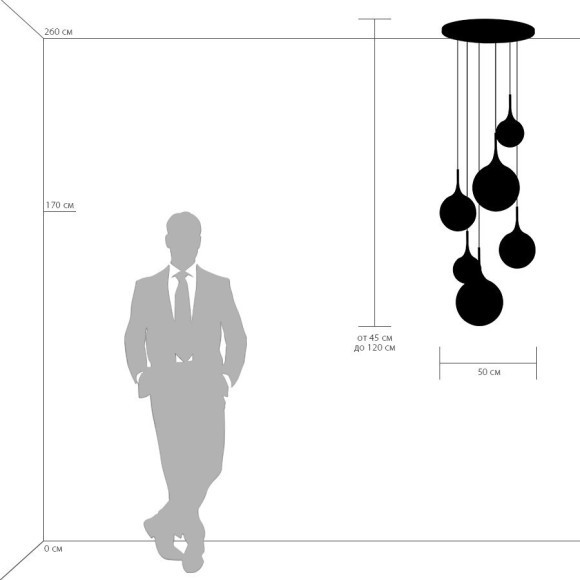 Подвесной светильник Lightstar 813062 Globo под лампы 6xE14 240W