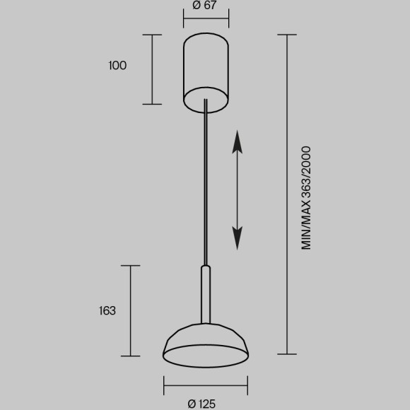 MOD451PL-L8B3K Подвесной светодиодный светильник с лифтовым механизмом для регулировки высоты Maytoni Vita