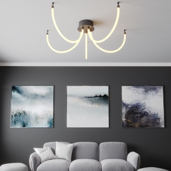 359326 KONST NT24 000 черный Светильник светодиодный IP20 LED 3000K 14W 170-265V 1360Лм RAMO