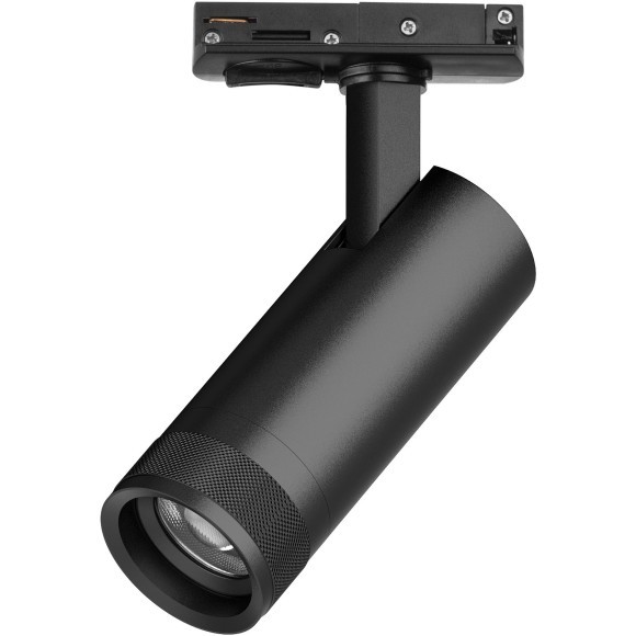 Трековый однофазный двужильный черный спот с изм. углом рассеивания 20-55° и рег. цвет. температурой 2700;4200;6000К 12W 840Лм CRI90 Canno Pro Lightstar C4127SS