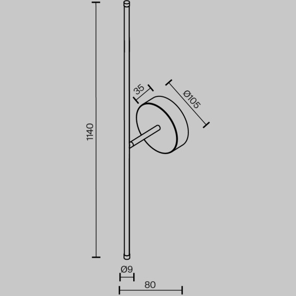 C084WL-L18BS2.7K-1 Настенный светильник Elegant поворотный в виде тонкой линии Maytoni