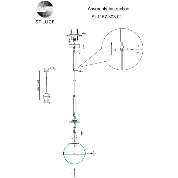 SL1157.303.01 Подвес ST-Luce Бронза/Белый E14 1*40W ARBE