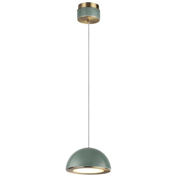 Odeon Light LULU 5452/6L Декоративный светодиодный подвесной светильник с зеленым керамическим плафоном и бронзовым основанием 6W 3000K CRI80 550Лм