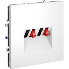 Розетка акустическая встраиваемая VOLTUM S70 4-местная, (белый матовый)