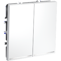 Проходной переключатель встраиваемый VOLTUM S70 двухклавишный с подсветкой 10А, (белый матовый)